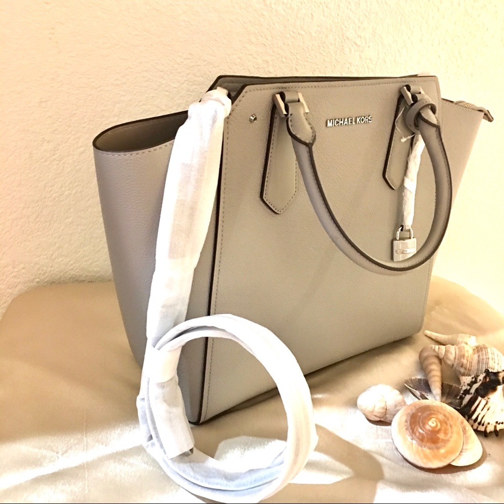 ⬇️NWT Michael Kors Large Grey Hayes Tote/Crossbody